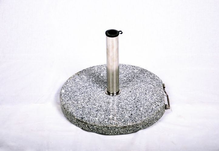 Podstawa z granitu i stali nierdzewnej okrągła z kółeczkami pod parasol 40k